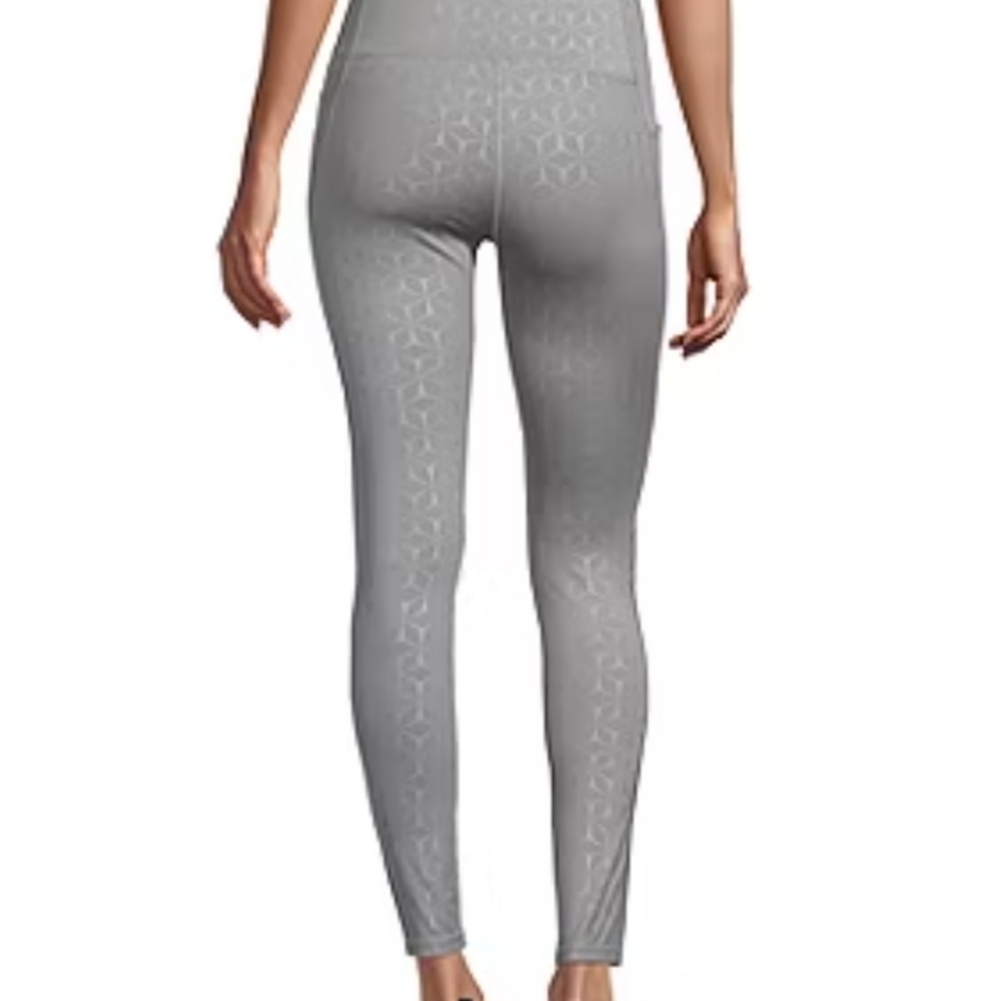 Xersion Womens Size XS High Rise Ankle Leggings Gray Side Pockets Comfortable - Picture 3 of 10